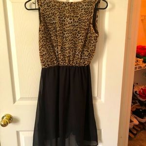 Cheetah print and black  dress